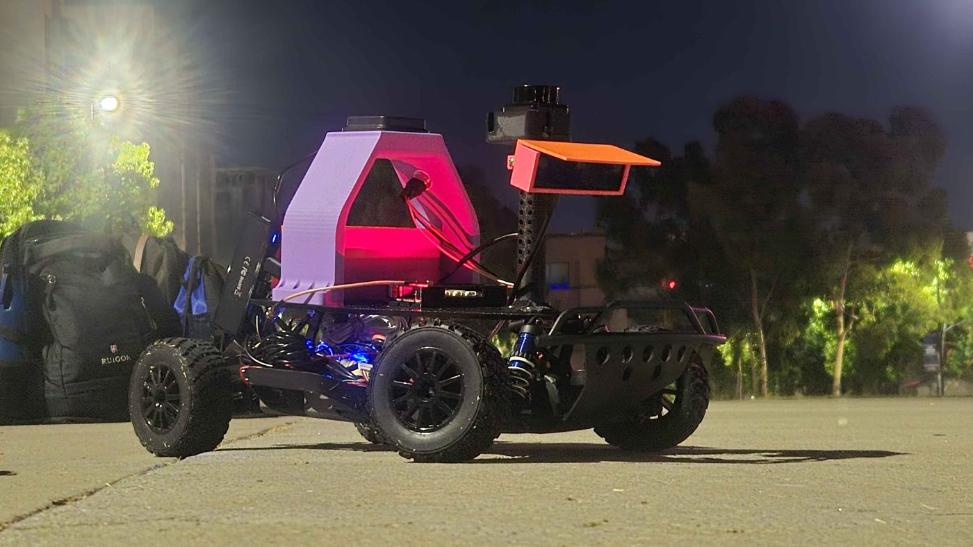 Close-up of the car at night